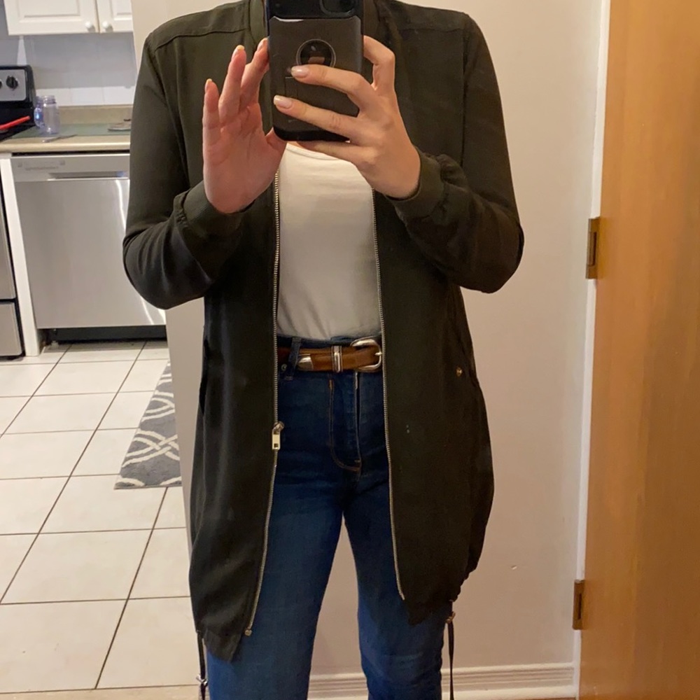 Dynamite Olive green jacket with gold colours hardware. Size US Small